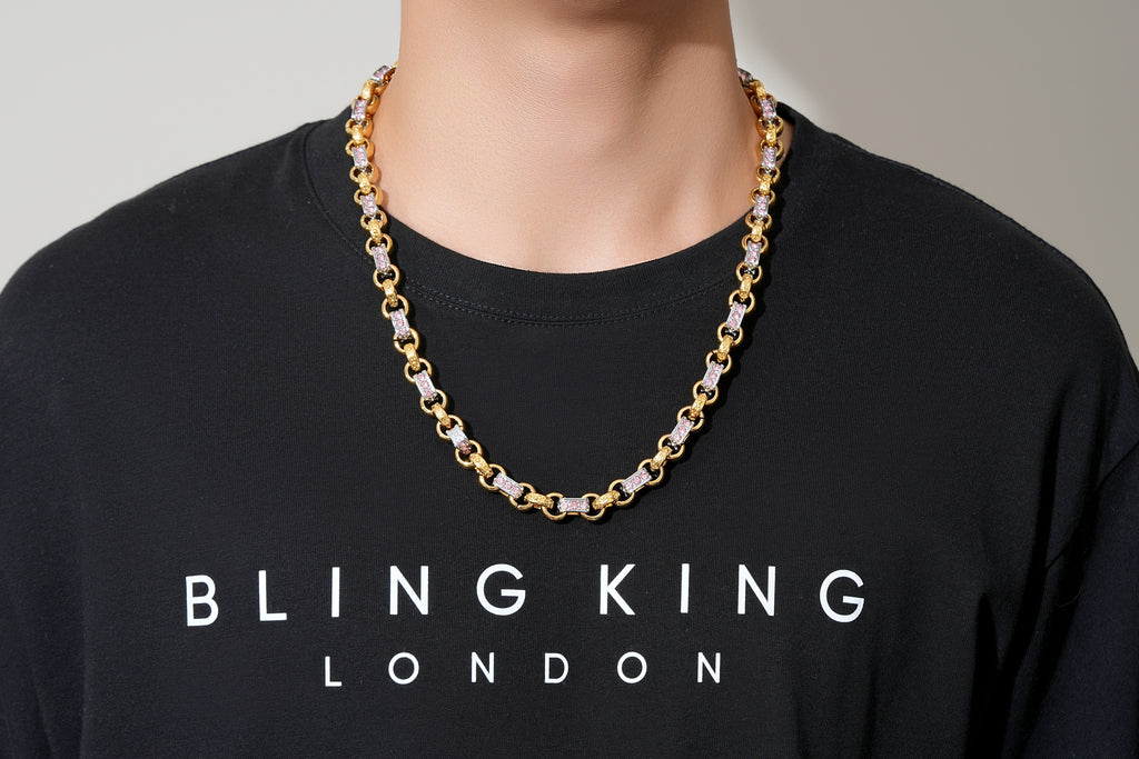 Bling King Gypsy Gold Chain New 10mm Women's Two-Tone Gold Silver