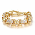 Luxury Gold XXL Gypsy Link Belcher Bracelet with Albert Clasp