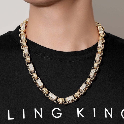Gold XXL Gypsy Link Belcher Chain with Albert Clasp