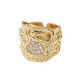 Gold Saddle Ring with Stones