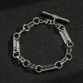 New Luxury Silver Stars and Bars T-Bar Bracelet and Chain Set