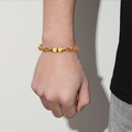 New 8mm Gold Double Boxing Glove Belcher Bracelet - 8 Inches