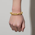 New 11mm Gold Filled Stars and Bars Bracelet Albert Clasp 8 Inch