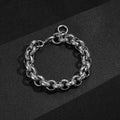 15mm Silver Pattern Leopard Print Belcher Bracelet – 8.5 Inch (New)