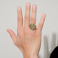 New Gold St George Dragon Slayer Sovereign Adjustable Ring