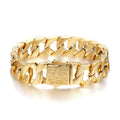 14mm Chunky Yellow Gold Curb Cuban Bracelet – Fits 8-Inch Wrist