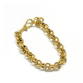 New 12mm Gold-Filled Bonded Diamond-Cut Belcher Bracelet with Albert, 8 Inches