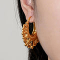 Premium 35mm Gold Round Gypsy Creole Earrings – Lightweight & Trendy