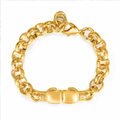 New 8mm Gold Double Boxing Glove Belcher Bracelet - 8 Inches