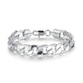 9mm Silver-Filled Bonded Cuban Curb Bracelet – 8 Inches