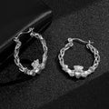 40mm Light Silver Claddagh Hoop Earrings – Lightweight, High Polish, 3.9g Each