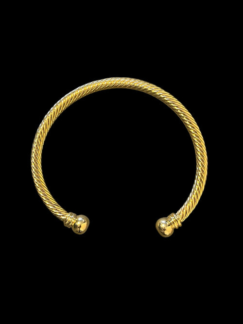4mm Gold Twisted Torque Adjustable Bangle 6–6.5” Wrist 12g Classic Jewellery