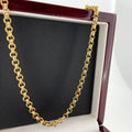 New 4mm Gold Diamond Cut Pattern Belcher Chain – 20 Inch