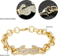 8mm Gold Boxing Belcher Bracelet with Stones – 6–6.5 Inches, 24g