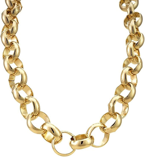 16mm XXL Gold Classic Belcher Chain Necklace 30 Inches