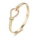 6mm Gold Closed Loop Bangle with Pink Stones – 8 Inches, 20g, Tarnish Resistant
