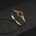 6mm Gold Closed Loop Bangle with Pink Stones – 8 Inches, 20g, Tarnish Resistant