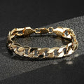 Luxury 12mm Gold Plated Cuban Curb Bracelet - High-End Look, 8 Inch, 36g