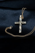 New Gold Curb Cuban Cross Pendant 24 Inch 8mm Belcher Chain