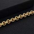 New 8mm Gold Belcher Bracelet with CZ Stones - 8 Inches