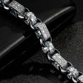 New 13mm Silver-Filled Gypsy Belcher Bracelet with Albert Clasp - 8 Inch