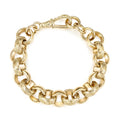 18mm Gold Crystal Pattern Belcher Bracelet Big Links With Albert Clasp