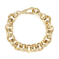 18mm Gold Crystal Pattern Belcher Bracelet Big Links With Albert Clasp