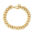 New High Quality 12mm Gold Diamond Cut Pattern Belcher Bracelet - 8 Inch