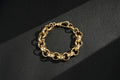 18mm Gold Crystal Pattern Belcher Bracelet Big Links With Albert Clasp