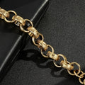 18mm Gold Crystal Pattern Belcher Bracelet Big Links With Albert Clasp