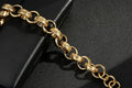 18mm Gold Crystal Pattern Belcher Bracelet Big Links With Albert Clasp