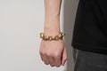 18mm Gold Crystal Pattern Belcher Bracelet Big Links With Albert Clasp