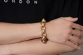 18mm Gold Crystal Pattern Belcher Bracelet Big Links With Albert Clasp