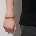 New High Quality 12mm Gold Diamond Cut Pattern Belcher Bracelet - 8 Inch