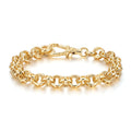 10mm Gold Heart Hollow Link Bracelet – Fits 7.5–8” Wrist – 27g