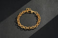 10mm Gold Heart Hollow Link Bracelet – Fits 7.5–8” Wrist – 27g