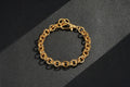 10mm Gold Heart Hollow Link Bracelet – Fits 7.5–8” Wrist – 27g