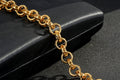 10mm Gold Heart Hollow Link Bracelet – Fits 7.5–8” Wrist – 27g