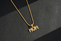 SPARKLD Gold Diamond MUM Pendant Necklace – 22-Inch Snake Chain, 15g, Tarnish Resistant