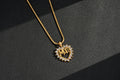 Gold Heart “MUM” Pendant with Clear Stones – 22-Inch Snake Chain, 17.5g, Tarnish Resistant