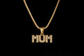 SPARKLD Gold Diamond MUM Pendant Necklace – 22-Inch Snake Chain, 15g, Tarnish Resistant