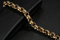 New Luxury 12mm Gold Filled & Bonded Alternate Crystal Pattern Belcher Bracelet - Durable