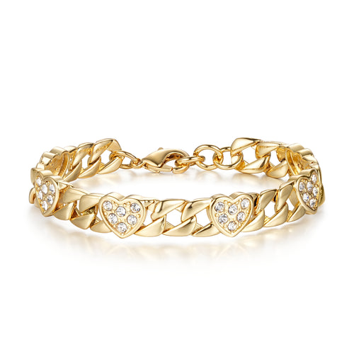 Premium 9ct Gold Filled Heart Curb Bracelet for Kids