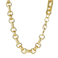 Luxury Gold 10mm Gypsy Link Belcher Chain with Albert Clasp - 24 Inches