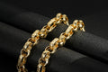 Luxury Gold 10mm Gypsy Link Belcher Chain with Albert Clasp - 24 Inches