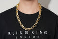 Luxury Gold 10mm Gypsy Link Belcher Chain with Albert Clasp - 24 Inches