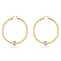 Premium 9ct Gold Filled 68mm Twist Hoop Earrings with Disco Ball