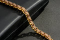 New 8mm Gold Belcher Bracelet with Pink Stones – 6 Inches