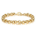 New Luxury Kids or Womans 8mm Gold Filled & Bonded Diamond Cut Pattern Belcher Bracelet - Durable