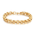 New 9mm Gold Lined Pattern Belcher Bracelet - 8 Inches